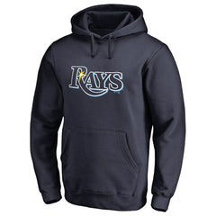 Tampa Bay Rays Official Logo Fitted Pullover Hoodie Navy