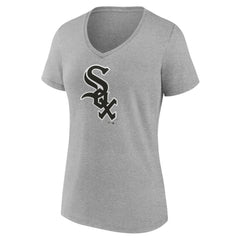 Chicago White Sox Women's Secondary Color Primary Logo T-Shirt Ash