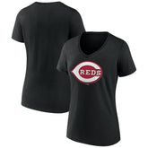 Cincinnati Reds Women's Secondary Color Primary Logo T-Shirt Black