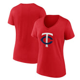 Minnesota Twins Women's Secondary Color Primary Logo T-Shirt Red