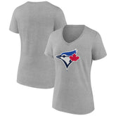 Toronto Blue Jays Women's Secondary Color Primary Logo T-Shirt Ash
