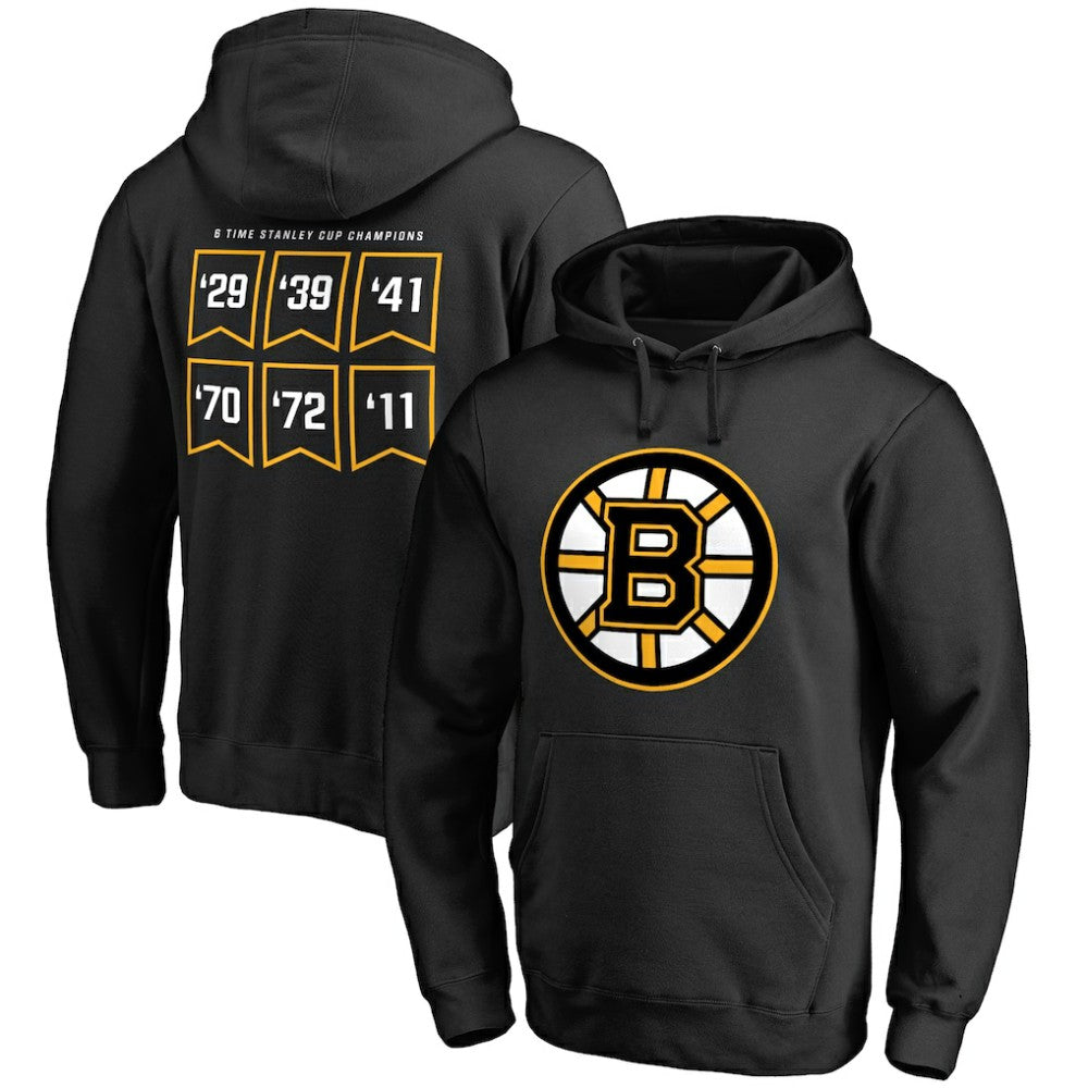 Boston Bruins Raise the Banner Pullover Hoodie - Black Hoodies