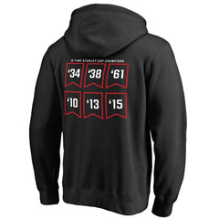 Chicago Blackhawks Raise the Banner Pullover Hoodie - Black Hoodies