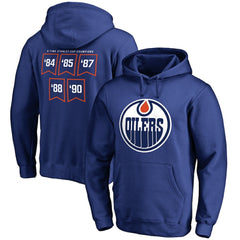 Edmonton Oilers Raise the Banner Pullover Hoodie - Royal Hoodies