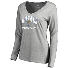 Kansas City Royals Women's Victory Script Long Sleeve T-Shirt Ash