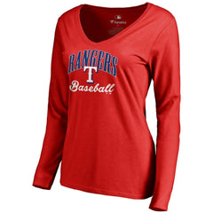 Texas Rangers Women's Victory Script Long Sleeve T-Shirt Red