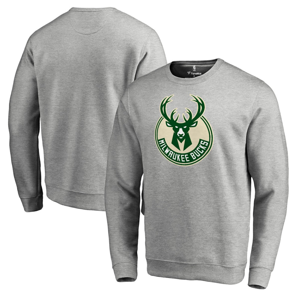 Milwaukee Bucks Primary Logo Sweatshirt - Heathered Gray online