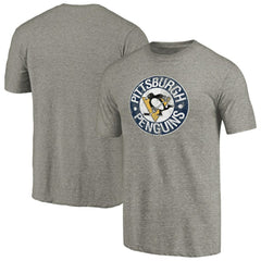 Pittsburgh Penguins Throwback Logo 1968-1969 Tri-Blend T-Shirt - Ash T-shirts