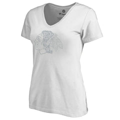 Chicago Blackhawks Women's Whiteout V-Neck T-Shirt - White T-shirts