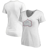 Colorado Avalanche Women's Whiteout V-Neck T-Shirt - White T-shirts
