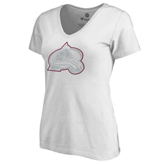 Colorado Avalanche Women's Whiteout V-Neck T-Shirt - White T-shirts