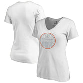 Edmonton Oilers Women's Whiteout V-Neck T-Shirt - White T-shirts