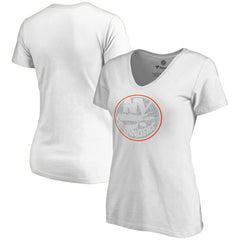 New York Islanders Women's Whiteout V-Neck T-Shirt - White T-shirts