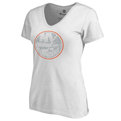 New York Islanders Women's Whiteout V-Neck T-Shirt - White T-shirts