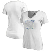 New York Rangers Women's Whiteout V-Neck T-Shirt - White T-shirts