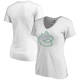 Vancouver Canucks Women's Whiteout V-Neck T-Shirt - White T-shirts