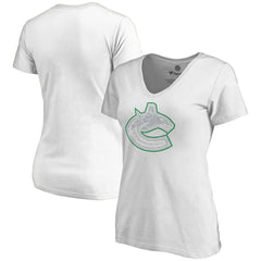 Vancouver Canucks Women's Whiteout V-Neck T-Shirt - White T-shirts