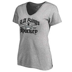 Los Angeles Kings Women's Hometown Collection The Crown V-Neck T-Shirt - ash T-shirts
