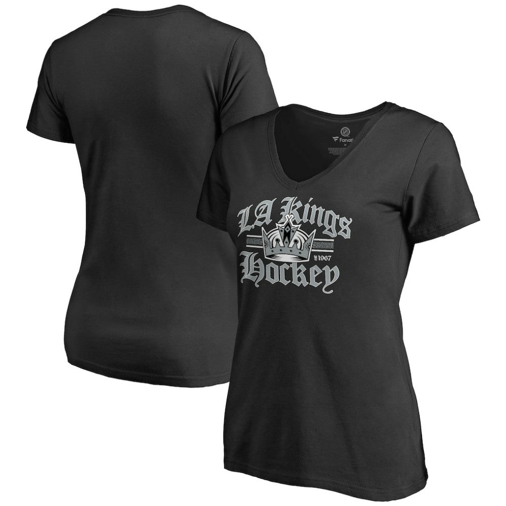 Los Angeles Kings Women's Hometown Collection The Crown V-Neck T-Shirt - Black T-shirts