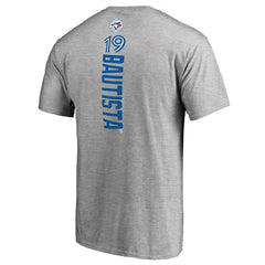 Jose Bautista Toronto Blue Jays Backer Name & Number T-Shirt Heather Gray