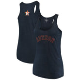 Houston Astros Soft as a Grape Women's Plus Size Swing for the Fences Racerback Tank Top Navy