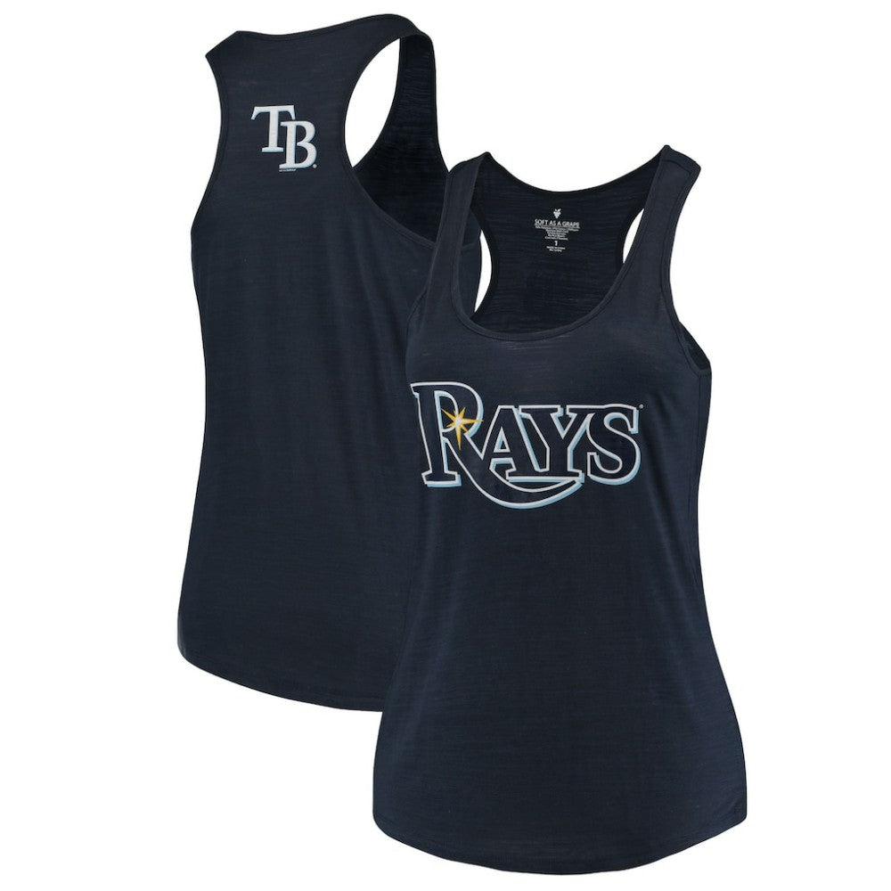 Tampa Bay Rays Soft as a Grape Women's Plus Size Swing for the Fences Racerback Tank Top Navy