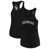 Colorado Rockies Soft as a Grape Women's Plus Size Swing for the Fences Racerback Tank Top Black