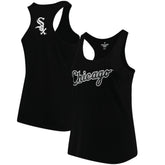 Chicago White Sox Soft as a Grape Women's Plus Size Swing for the Fences Racerback Tank Top Black