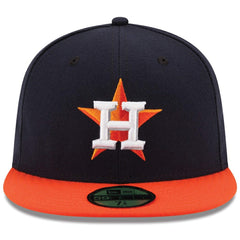 Houston Astros Road Authentic Collection On Field 59FIFTY Performance Fitted Hat Navy/Orange