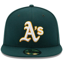 Athletics Road Authentic Collection On Field 59FIFTY Performance Fitted Hat Green