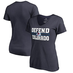 Colorado Avalanche Women's Hometown Collection Defend V-Neck T-Shirt - Navy T-shirts