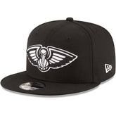 New Orleans Pelicans Black & White Logo 9FIFTY Adjustable Snapback Hat - Black for sale
