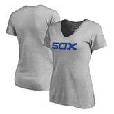 Chicago White Sox Women's Core Wahconah V-Neck T-Shirt Heather Gray