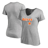 Houston Astros Women's Core Wahconah V-Neck T-Shirt Heather Gray