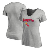 Los Angeles Angels Women's Core Wahconah V-Neck T-Shirt Heather Gray