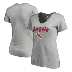 Los Angeles Angels Women's Core Wahconah V-Neck T-Shirt Heather Gray
