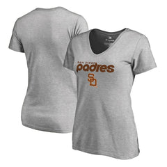 San Diego Padres Women's Core Wahconah V-Neck T-Shirt Heather Gray