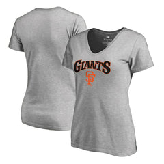 San Francisco Giants Women's Core Wahconah V-Neck T-Shirt Heather Gray