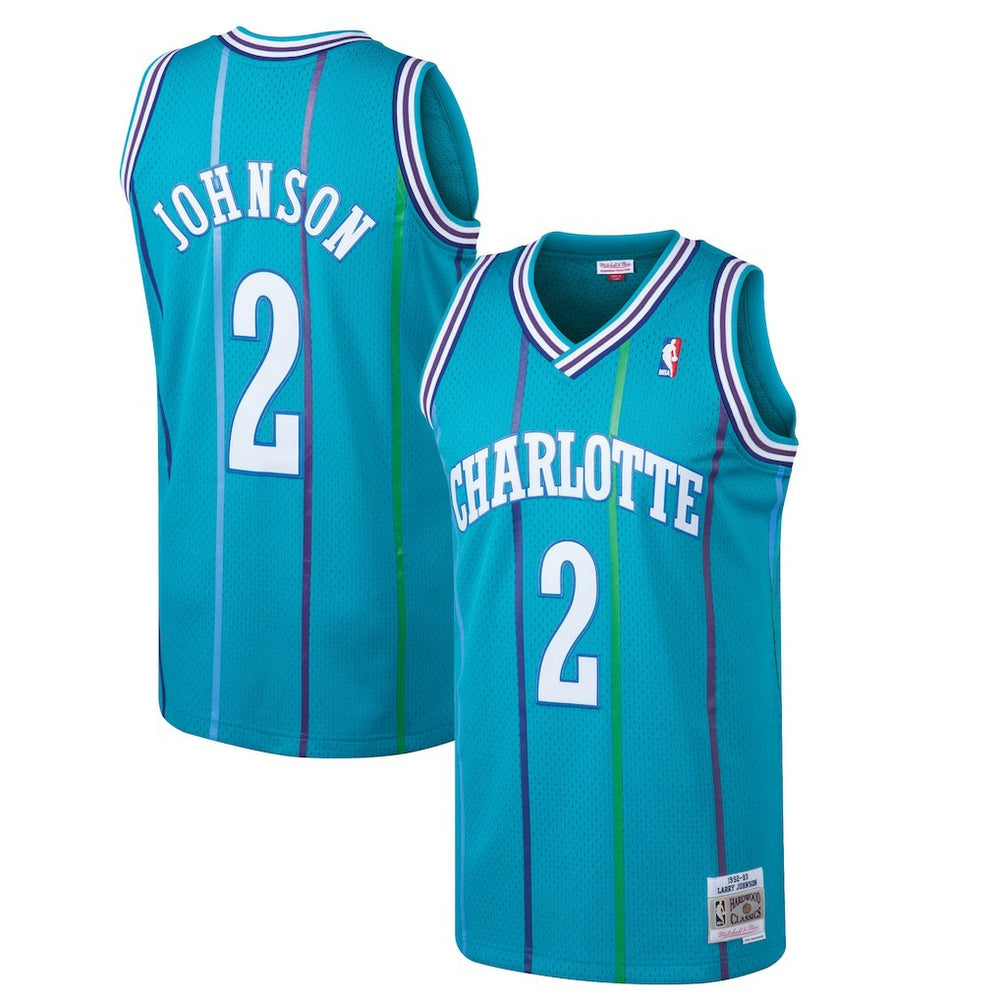 Larry Johnson Charlotte Hornets 1992/93 Hardwood Classics Swingman Jersey - Teal cheap
