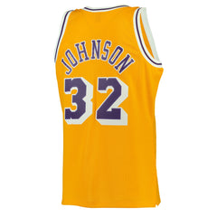 Magic Johnson Los Angeles Lakers 1984/85 Hardwood Classics Swingman Jersey - Gold for sale