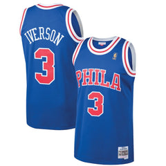 Allen Iverson Philadelphia 76ers 1996/97 Hardwood Classics Swingman Jersey - Royal cheap