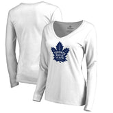 Toronto Maple Leafs Women's Primary Logo Long Sleeve T-Shirt - White T-shirts