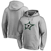 Dallas Stars Primary Team Logo Fleece Fitted Pullover Hoodie - Heather Gray Hoodies