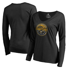 Pittsburgh Penguins Women's Hometown Collection Steel City Long Sleeve T-Shirt - Black T-shirts