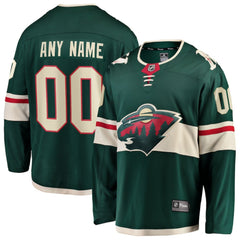 Minnesota Wild Fanatics Home Breakaway Custom Jersey - Green Jerseys