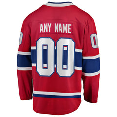 Montreal Canadiens Fanatics Home Breakaway Custom Jersey - Red Jerseys