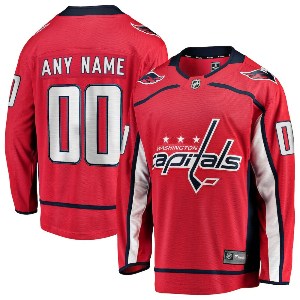 Washington Capitals Fanatics Home Breakaway Custom Jersey - Red Jerseys