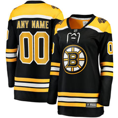 Boston Bruins Fanatics Women's Home Breakaway Custom Jersey - Black Jerseys
