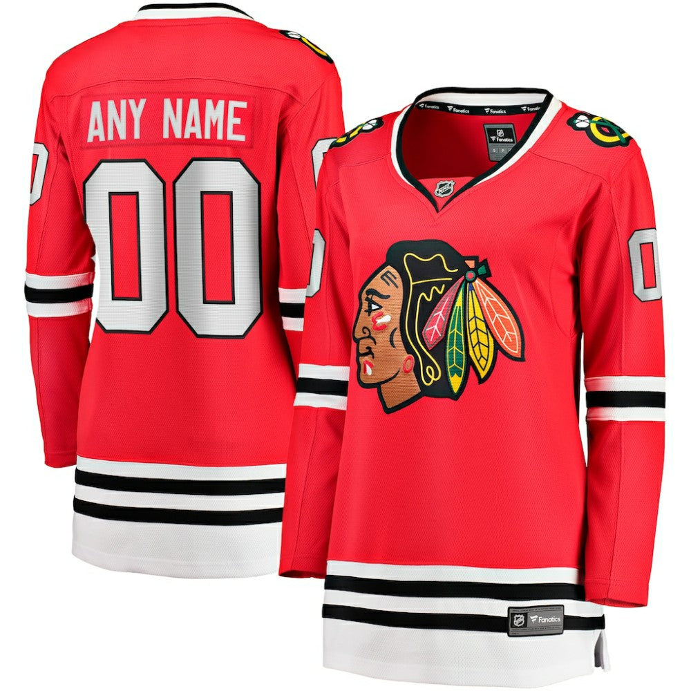 Chicago Blackhawks Fanatics Women's Home Breakaway Custom Jersey - Red Jerseys