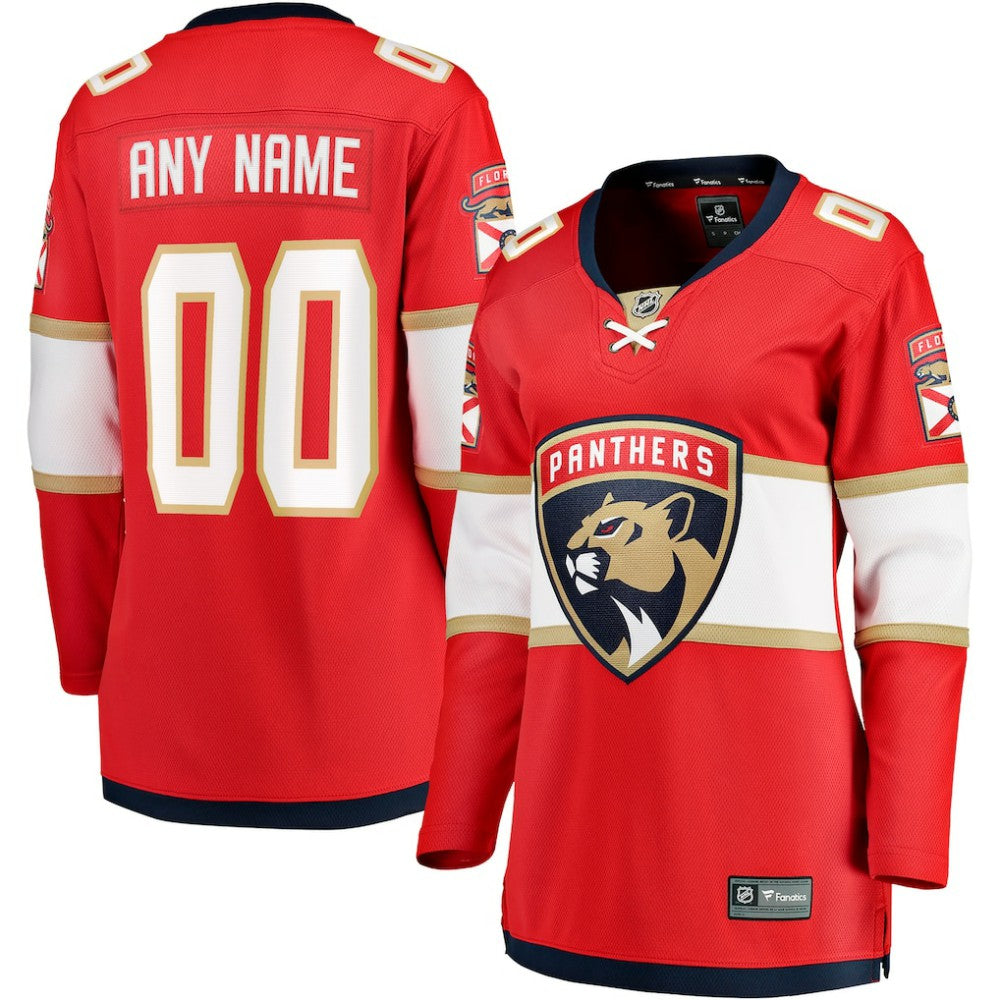Florida Panthers Fanatics Women's Home Breakaway Custom Jersey - Red Jerseys